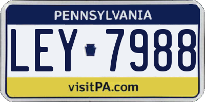 PA license plate LEY7988