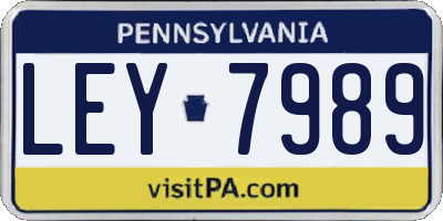 PA license plate LEY7989