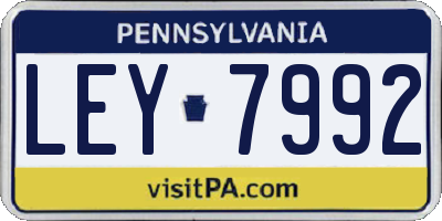 PA license plate LEY7992