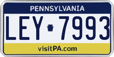 PA license plate LEY7993