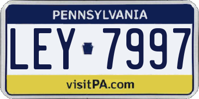 PA license plate LEY7997