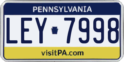 PA license plate LEY7998