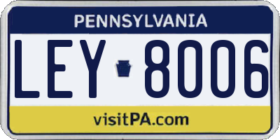 PA license plate LEY8006