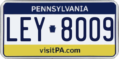 PA license plate LEY8009