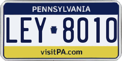 PA license plate LEY8010