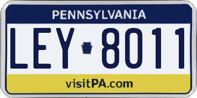 PA license plate LEY8011