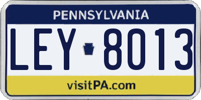 PA license plate LEY8013