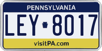 PA license plate LEY8017