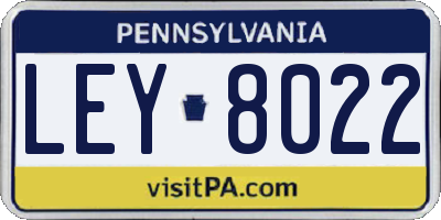 PA license plate LEY8022
