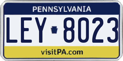PA license plate LEY8023