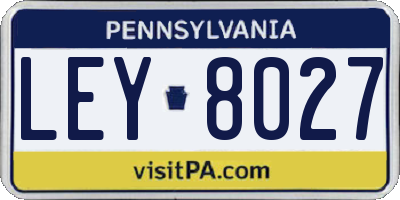 PA license plate LEY8027