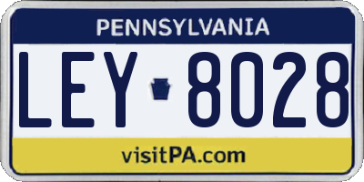 PA license plate LEY8028