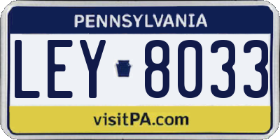 PA license plate LEY8033