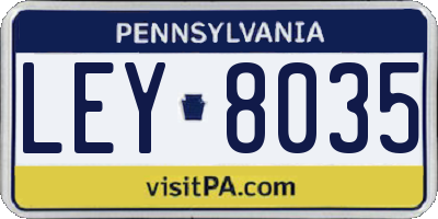 PA license plate LEY8035