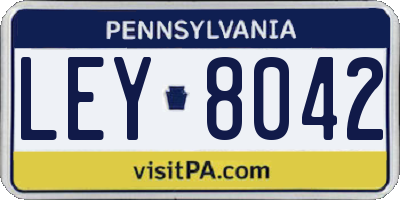 PA license plate LEY8042
