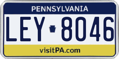 PA license plate LEY8046