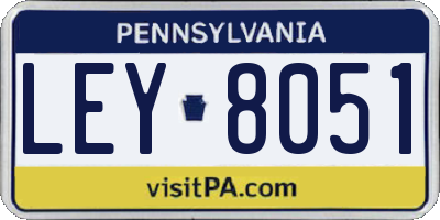 PA license plate LEY8051
