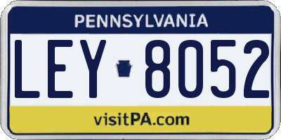 PA license plate LEY8052