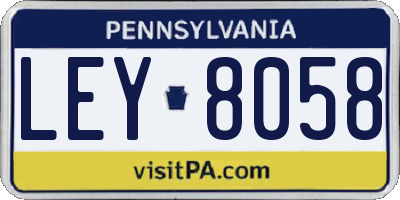 PA license plate LEY8058