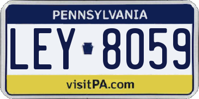 PA license plate LEY8059