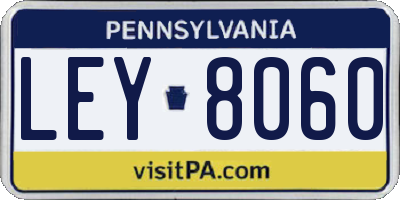 PA license plate LEY8060