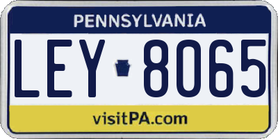 PA license plate LEY8065