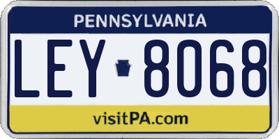 PA license plate LEY8068