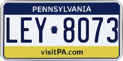 PA license plate LEY8073
