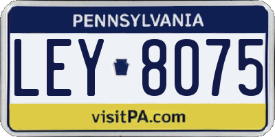PA license plate LEY8075