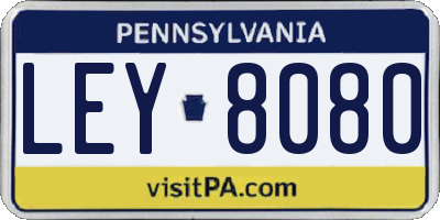 PA license plate LEY8080
