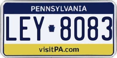 PA license plate LEY8083