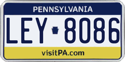 PA license plate LEY8086
