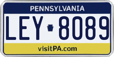 PA license plate LEY8089