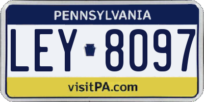 PA license plate LEY8097