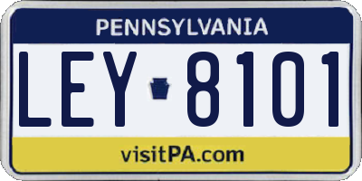 PA license plate LEY8101