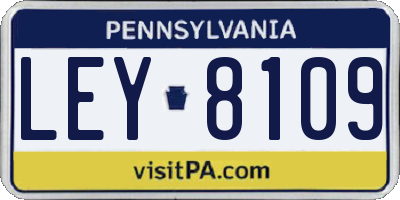 PA license plate LEY8109