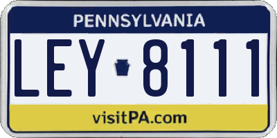 PA license plate LEY8111
