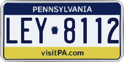 PA license plate LEY8112