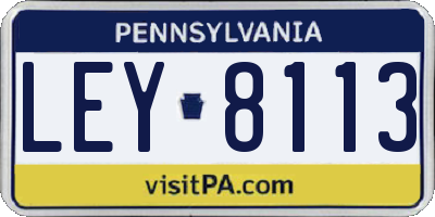 PA license plate LEY8113