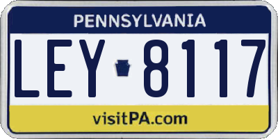 PA license plate LEY8117