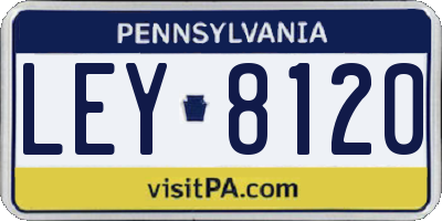 PA license plate LEY8120