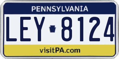 PA license plate LEY8124
