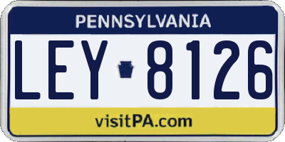 PA license plate LEY8126