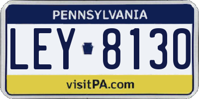 PA license plate LEY8130
