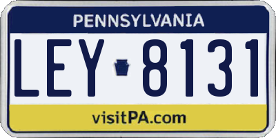PA license plate LEY8131