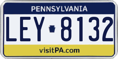 PA license plate LEY8132