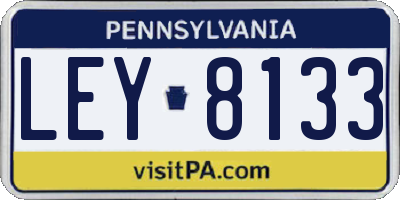 PA license plate LEY8133