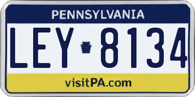 PA license plate LEY8134