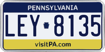 PA license plate LEY8135