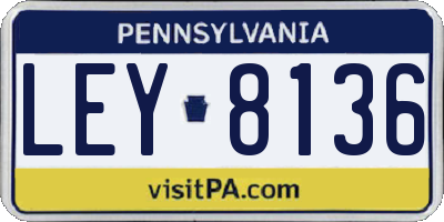 PA license plate LEY8136